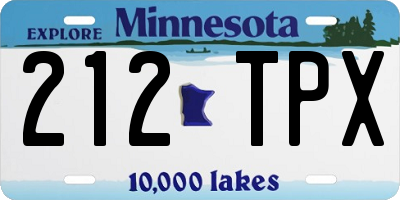 MN license plate 212TPX