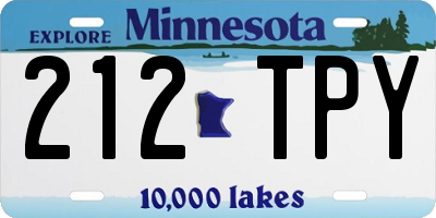 MN license plate 212TPY