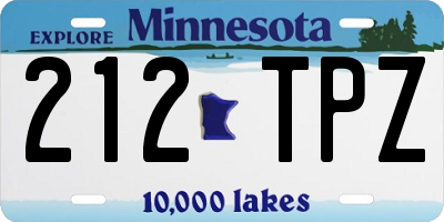 MN license plate 212TPZ