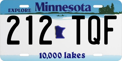 MN license plate 212TQF