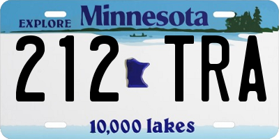 MN license plate 212TRA