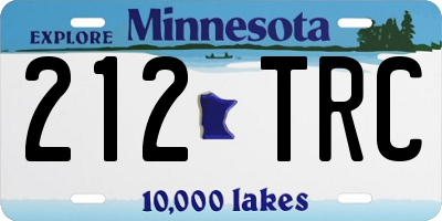 MN license plate 212TRC