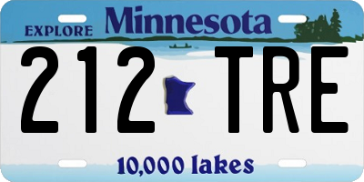 MN license plate 212TRE