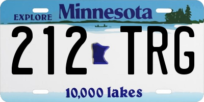 MN license plate 212TRG