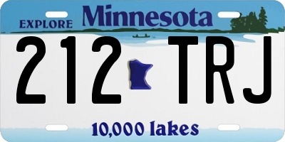 MN license plate 212TRJ