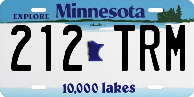 MN license plate 212TRM