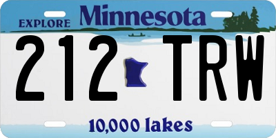 MN license plate 212TRW