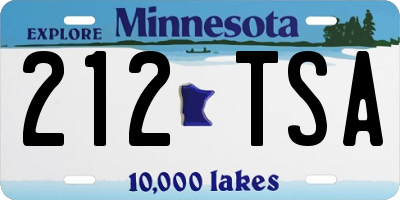 MN license plate 212TSA