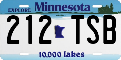 MN license plate 212TSB