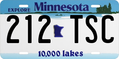 MN license plate 212TSC