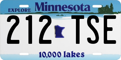 MN license plate 212TSE