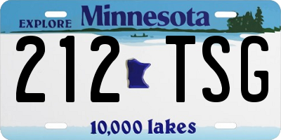 MN license plate 212TSG