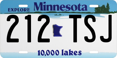MN license plate 212TSJ