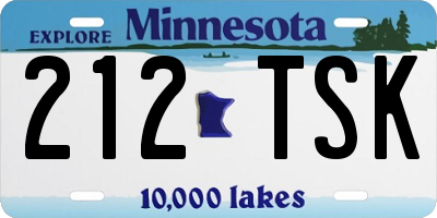 MN license plate 212TSK