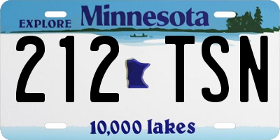 MN license plate 212TSN