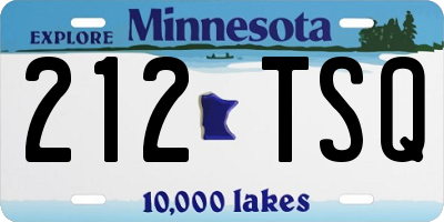 MN license plate 212TSQ