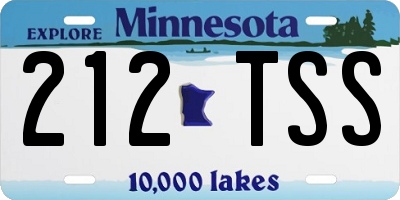 MN license plate 212TSS