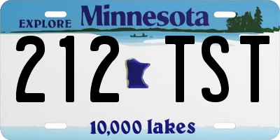 MN license plate 212TST