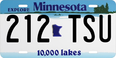 MN license plate 212TSU