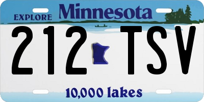 MN license plate 212TSV