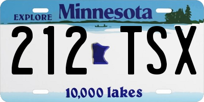 MN license plate 212TSX