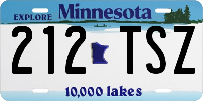 MN license plate 212TSZ