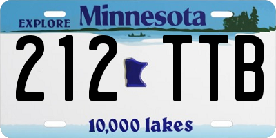 MN license plate 212TTB