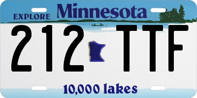 MN license plate 212TTF