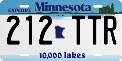 MN license plate 212TTR