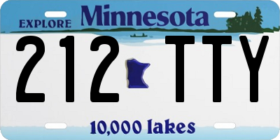 MN license plate 212TTY