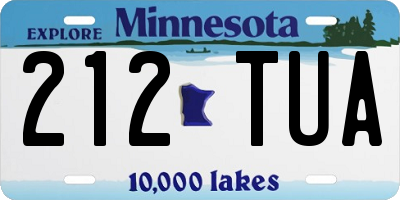 MN license plate 212TUA