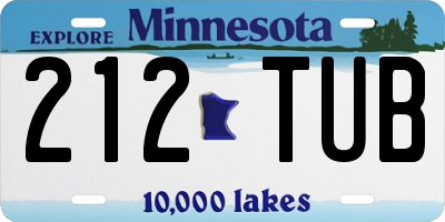MN license plate 212TUB