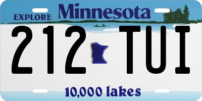 MN license plate 212TUI