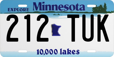 MN license plate 212TUK