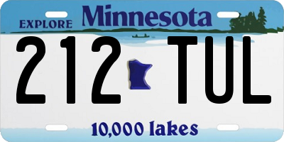 MN license plate 212TUL