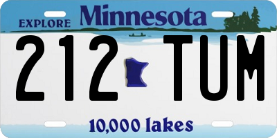 MN license plate 212TUM