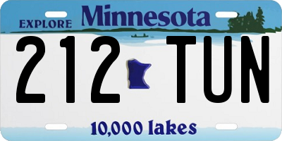 MN license plate 212TUN