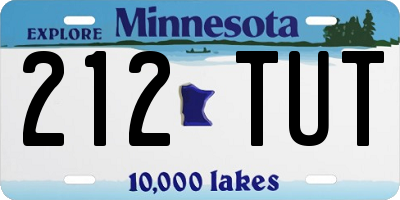 MN license plate 212TUT