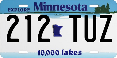 MN license plate 212TUZ