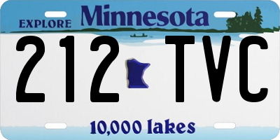 MN license plate 212TVC