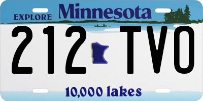 MN license plate 212TVO