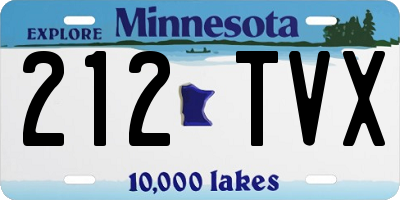 MN license plate 212TVX