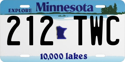 MN license plate 212TWC