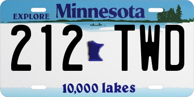 MN license plate 212TWD