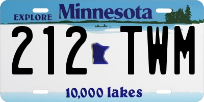 MN license plate 212TWM
