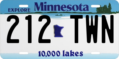 MN license plate 212TWN