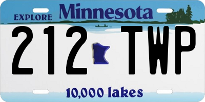 MN license plate 212TWP