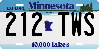 MN license plate 212TWS