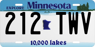 MN license plate 212TWV