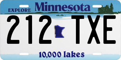 MN license plate 212TXE